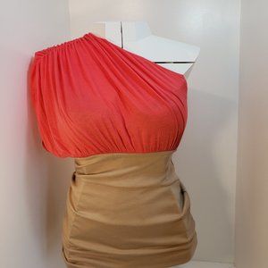 2/$80 M Coral Chic Dress one shoulder Designer